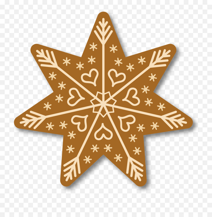 Gingerbread Christmas Star Clipart Free Download - Free Print Christmas Star Emoji,Star Clipart