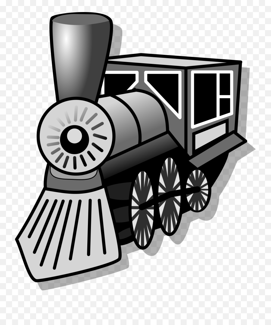 Gray Clipart Train - Transparent Background Train Cartoon Transparent Emoji,Train Clipart Black And White