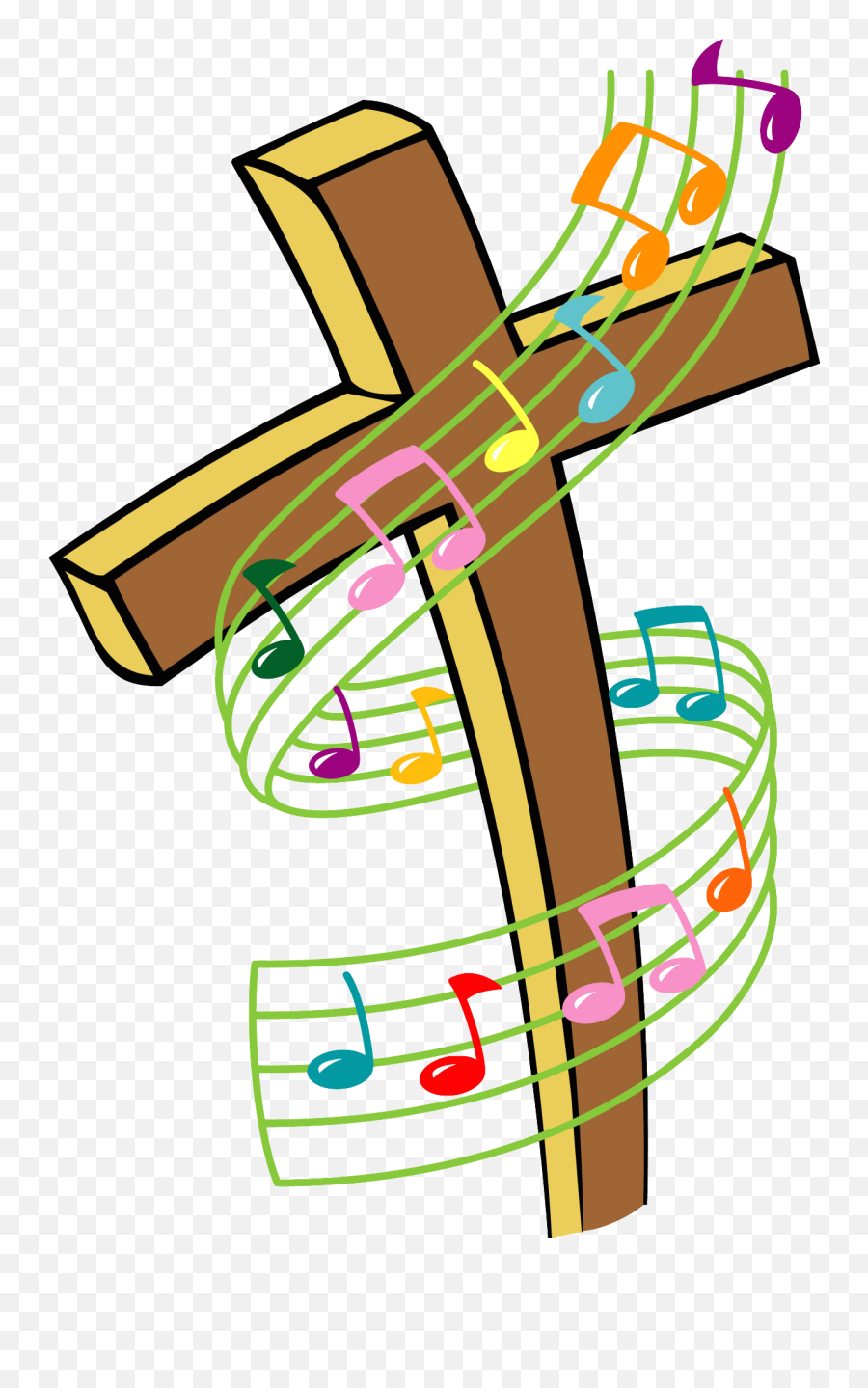 Download Altar Clipart Sacristan - Cross With Musical Notes Worship Clip Art Emoji,Music Clipart Transparent