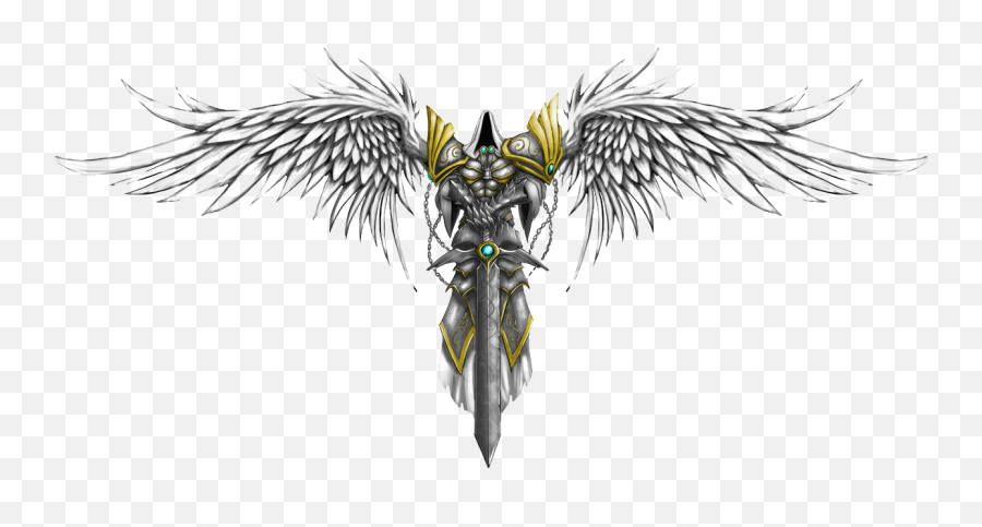 Angel Warrior Demon Transparent Png - Warrior Archangel Tattoo Designs Emoji,Demon Transparent