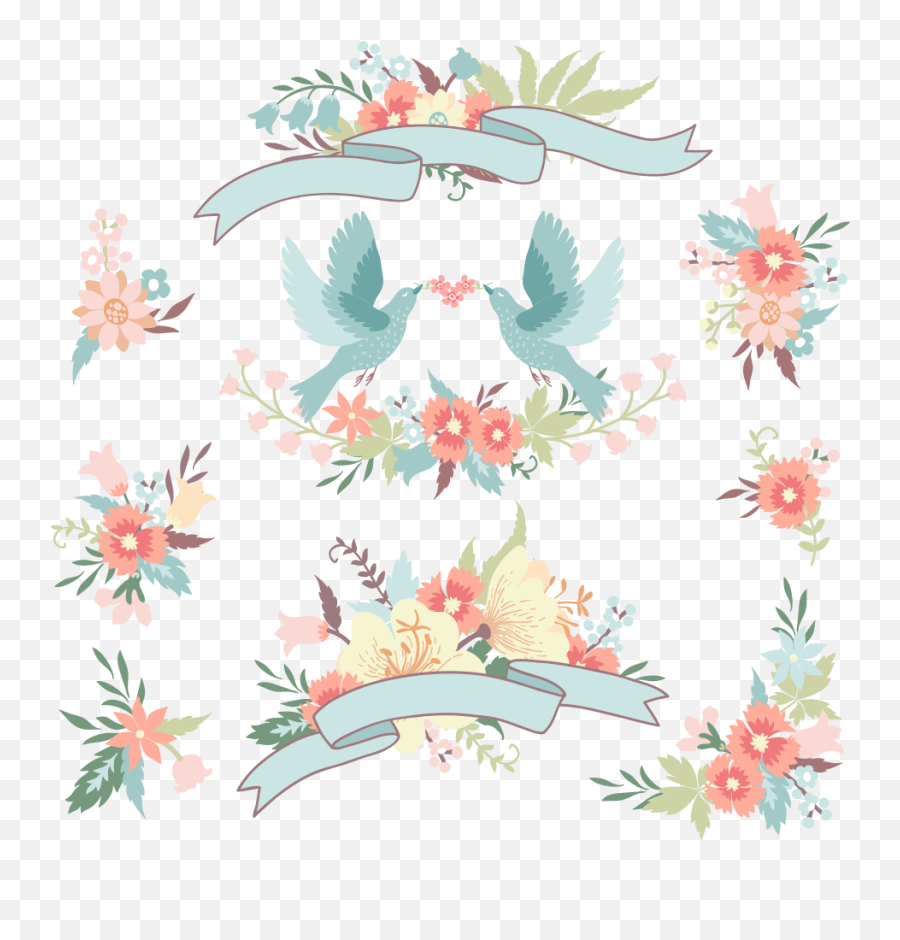Download Flower Love Wedding Vector - Decorative Emoji,Birds Clipart