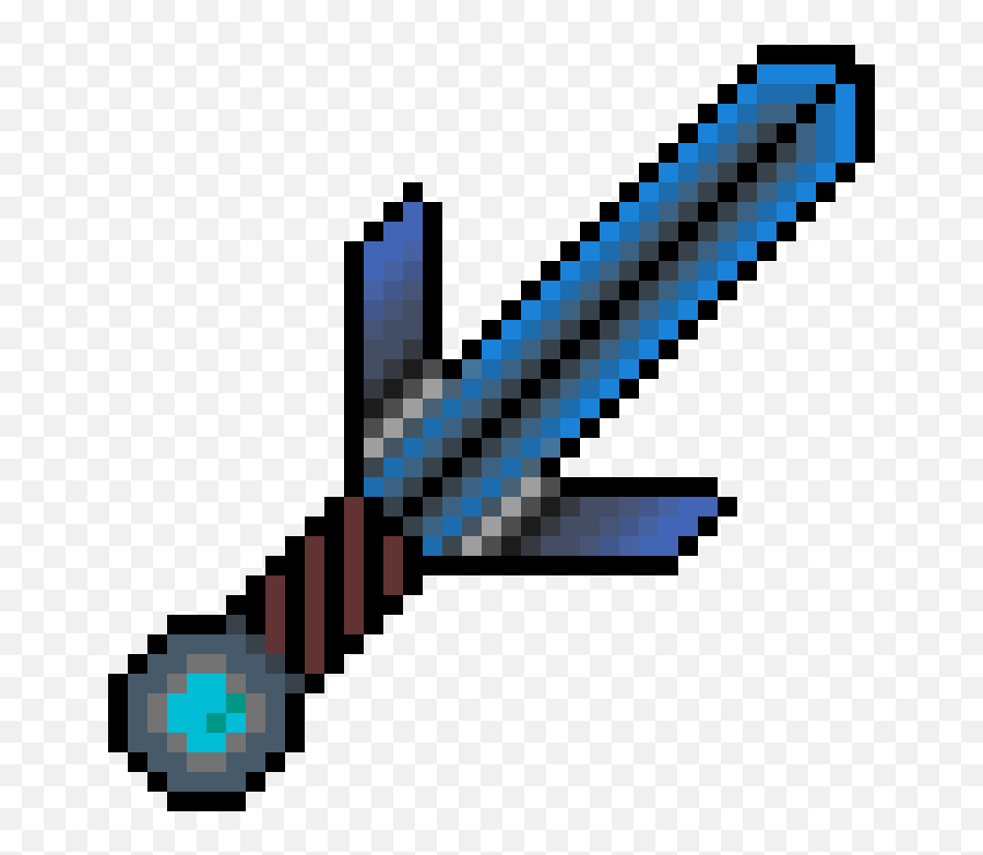 Download Hd Diamond Sword - Terraria Sword Pixel Art Minecraft Epic Sword Textures Emoji,Diamond Sword Png