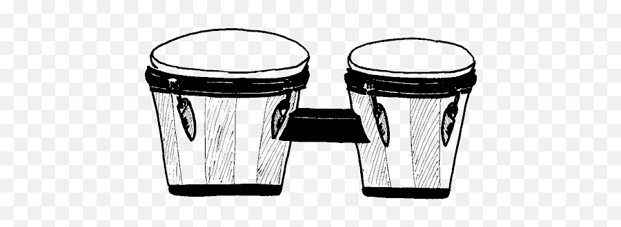 Instruments - Bongo Drums Bongo Drum Clipart Black And White Emoji,Drums Clipart
