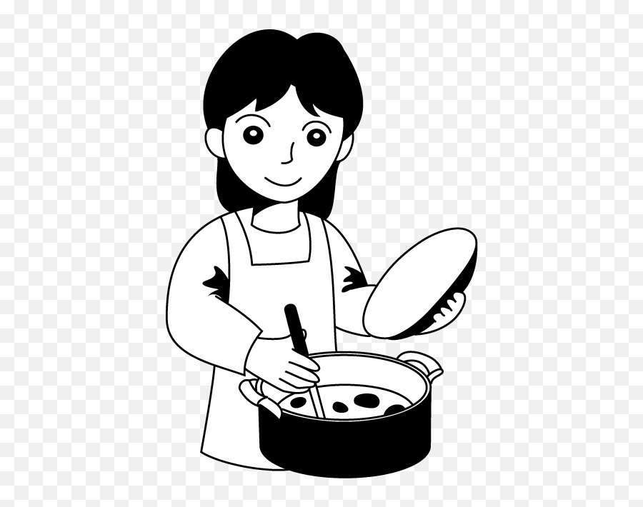 Library Of Image Of A Boy Who Stirs And Cooks Png Free Stock - Cooking Images Clip Art Black And White Emoji,Cook Clipart