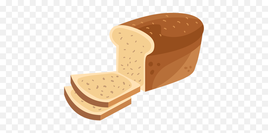 Bread Loaf Slice Flat - Vector Bread Loaf Png Emoji,Loaf Of Bread Png