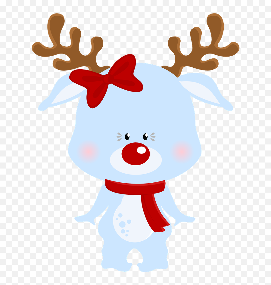 Girl Clipart Reindeer - Minus Natal Transparent Cartoon Happy Emoji,Christmas Reindeer Clipart