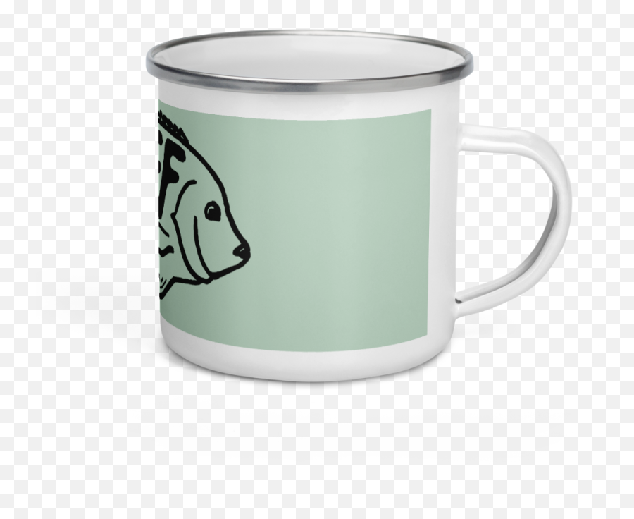 Tfff Rio Logo Enamel Mug - Green Mockup Mug Free Camper Emoji,Rio Logo