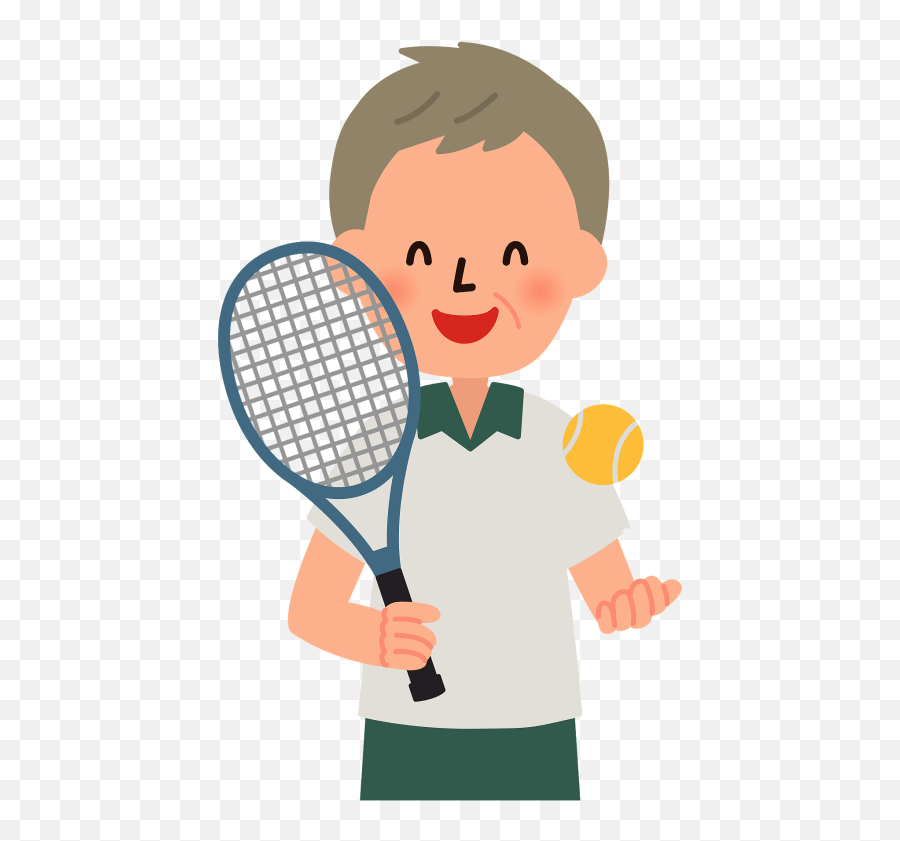 Senior Man Playing Tennis Clipart - Boy Emoji,Tennis Clipart