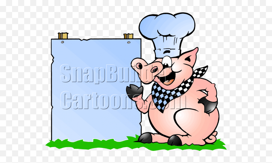 Chef Pig Bbq Holding Blank Menu Board Emoji,Pig Bbq Clipart