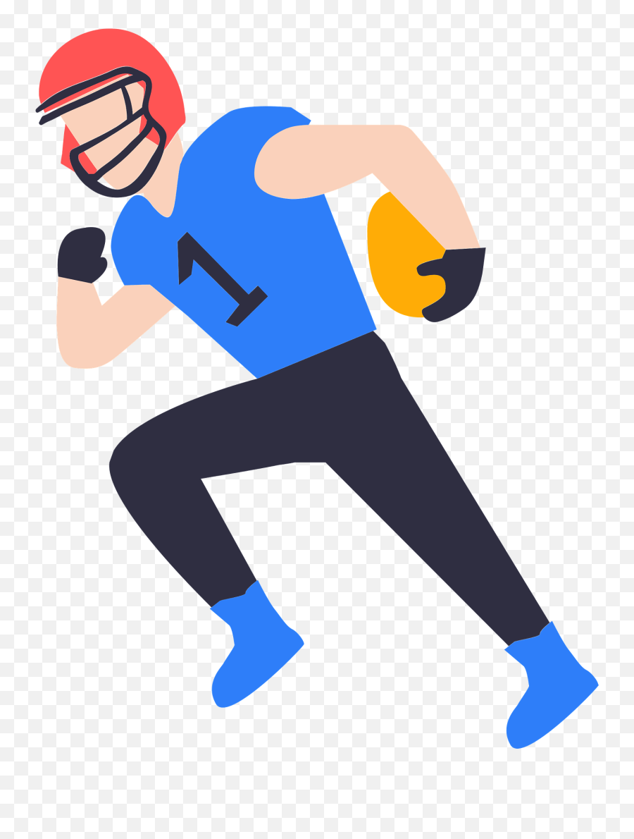 American Football Player Clipart - Rugby Helmet Emoji,Football Player Clipart