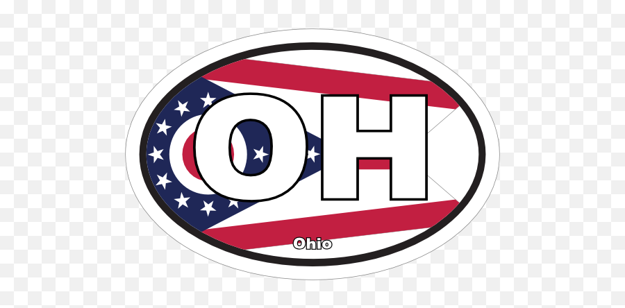 Ohio Oh State Flag Oval Magnet Emoji,Ohio State Clipart
