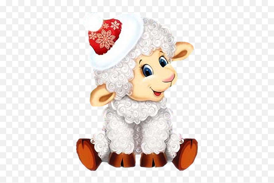 Clipart Sheep Christmas Clipart Sheep Christmas Transparent - Fictional Character Emoji,Cute Christmas Clipart