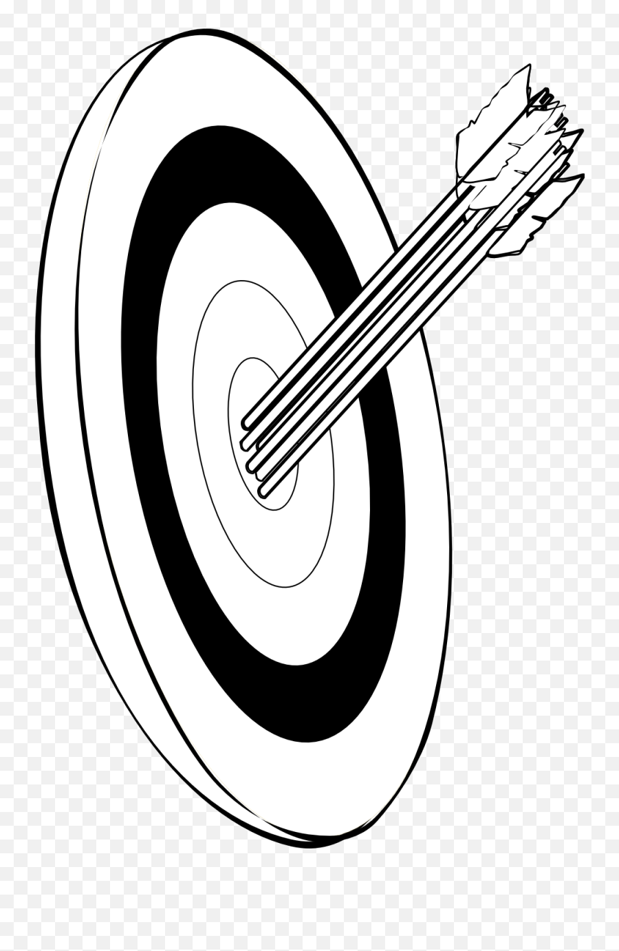 Download Arrows And Target Snarkhunter Arrows In The Gold - Black And White Archery Clip Art Emoji,Arrow Clipart Black And White