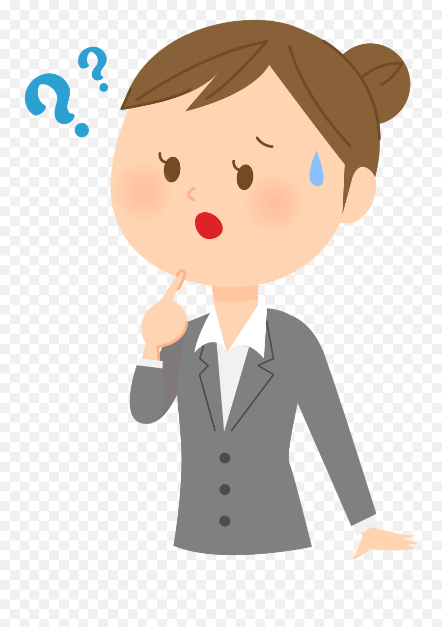 Businesswoman Is Questioning - Illustration Emoji,Why Clipart