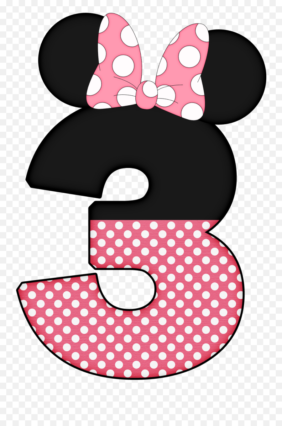 Letter C Minnie Mouse Clipart - Numero 3 Minnie Png Emoji,Minnie Mouse Bow Clipart