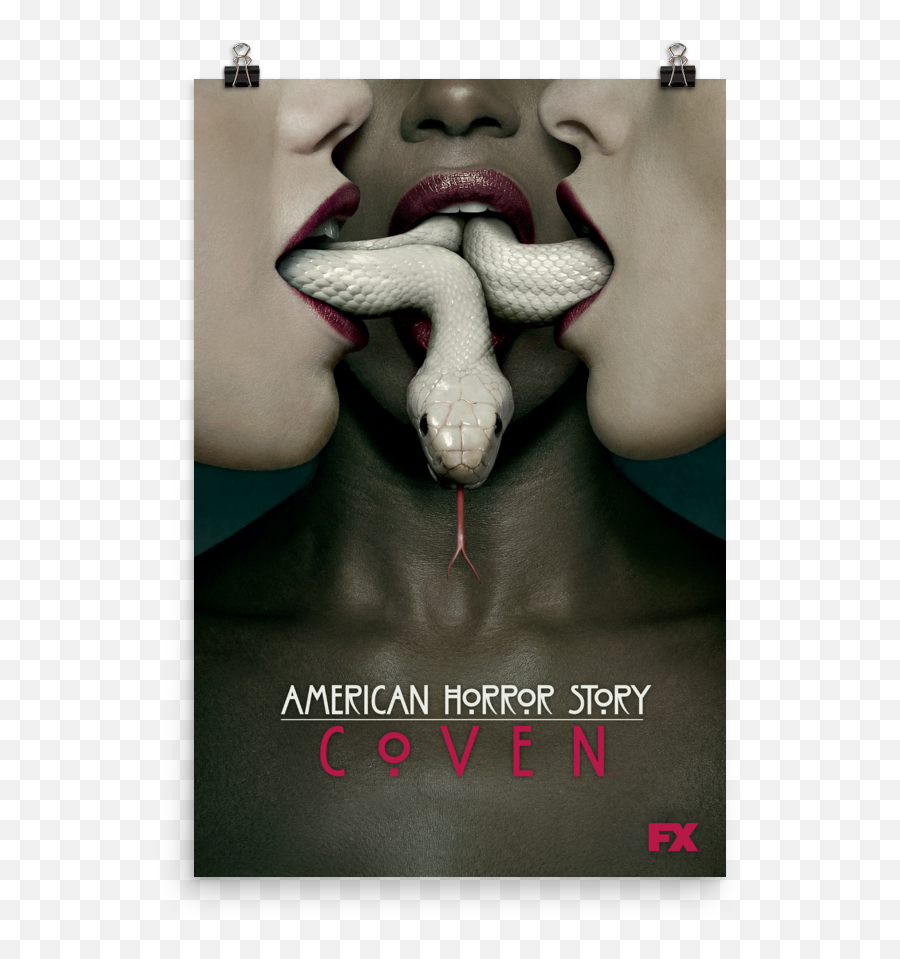 American Horror Story Coven Art Premium Satin Poster - American Horror Story Coven Poster Emoji,American Horror Story Logo