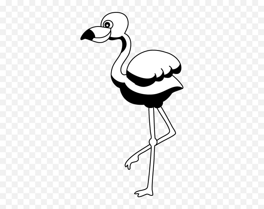 Flamingo Black And White Clipart - Clip Art Library Baby Flamingo Clipart Black And White Emoji,Flamingo Clipart