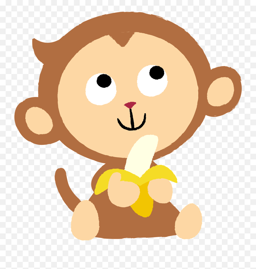 Monkey Eating A Banana Clipart Free Download Transparent Emoji,Clipart Monkey
