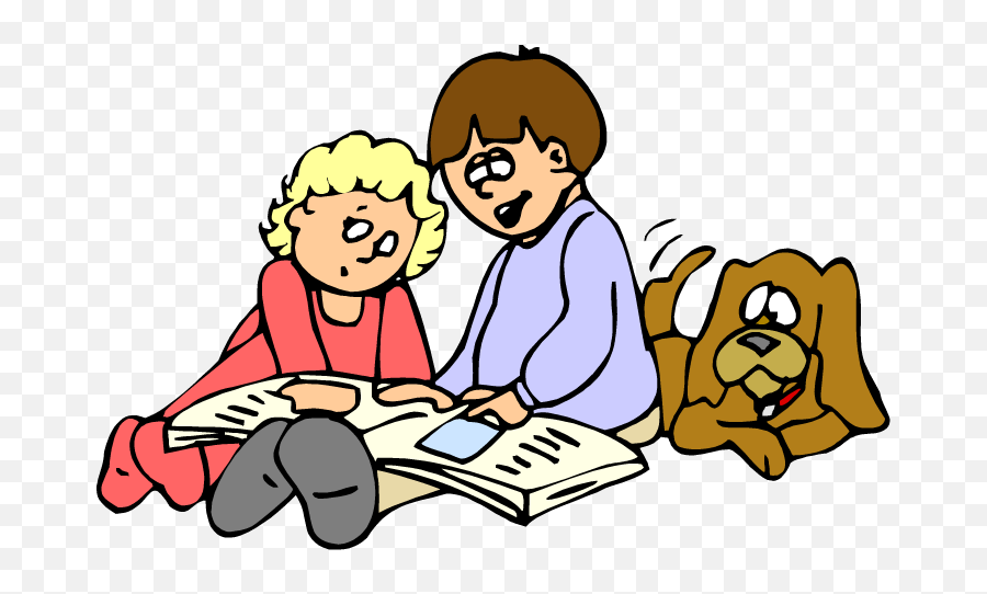 Toddler Clipart Shared Reading - Brother And Sister Reading Clipart Emoji,Brothers And Sisters Clipart