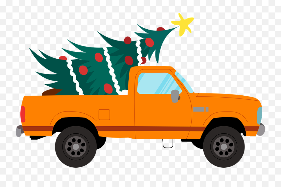 Free Photo Car Christmas Star Pine Tree Tree - Max Pixel Emoji,Red Truck Clipart