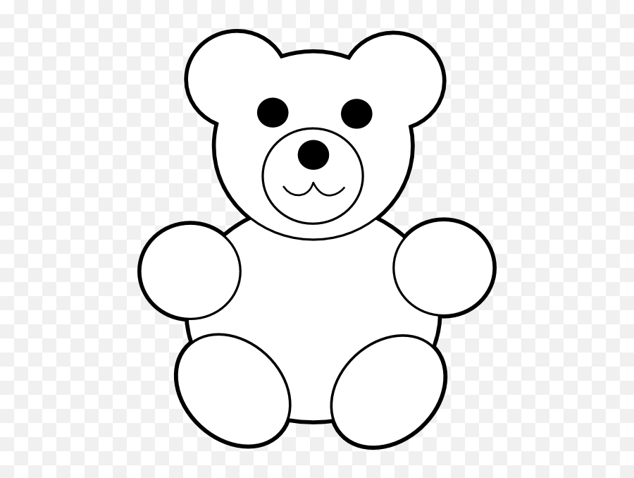 Teddy Bear Clipart Stencil - Printable Teddy Bear Clip Art Black And White Emoji,Bear Clipart Black And White