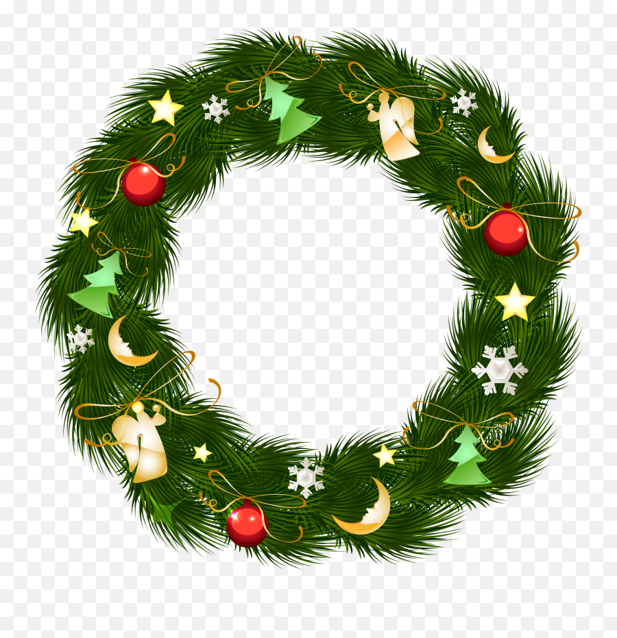 Christmas Decoration Clipart Png - Vector Christmas Wreath Clipart Emoji,Christmas Decorations Clipart