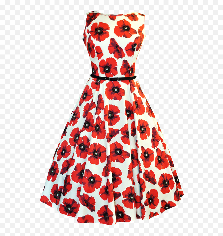 Poppy Dress Retro Clothing Png Image - Png Transparent Background Dress Png Emoji,Transparent Dress