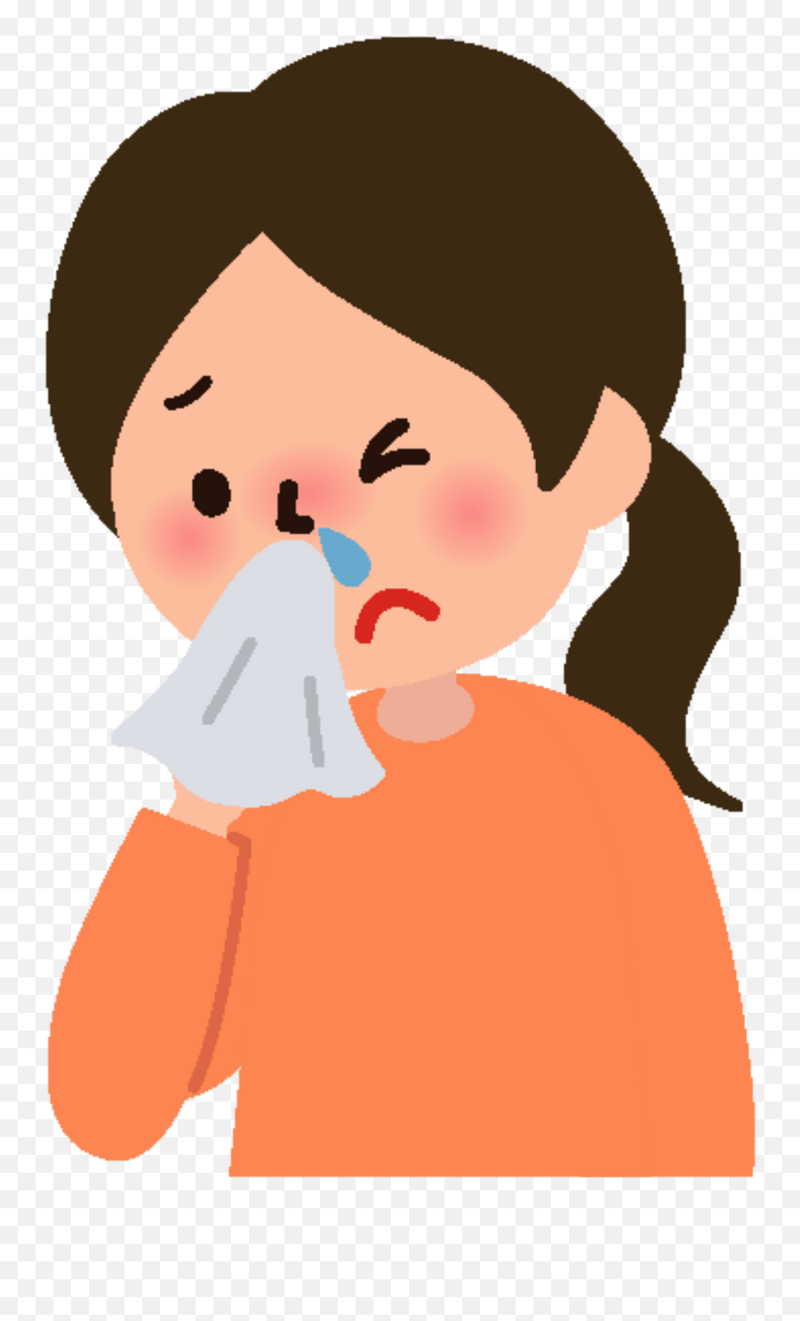 Woman Is Blowing Her Nose Clipart - Nasal Mucus Emoji,Nose Clipart