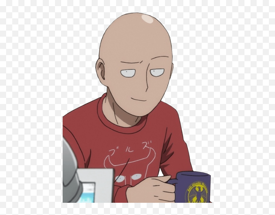 Smug Saitama Smug Anime Face Know Your Meme - One Punch Man With Cup Emoji,Anime Face Transparent