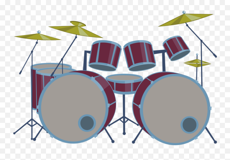 Drums Set Pictures - Cartoon Drum Kit Png Clipart Full Cartoon Drum Set Clipart Emoji,Drums Clipart