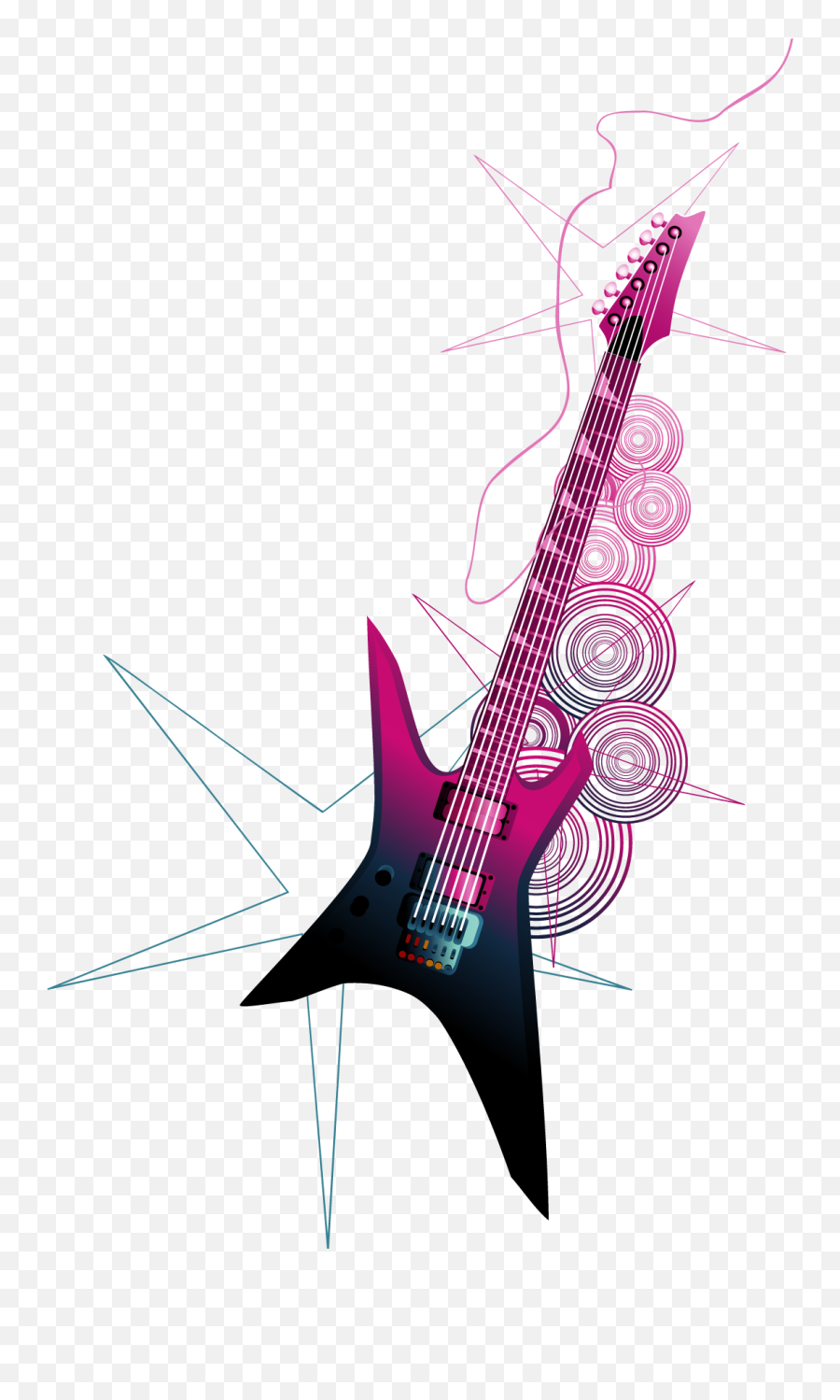 Guitar Painted Vector Electric Free Download Png Hd - Electric Guitar Png Illustration Emoji,Guitarra Png