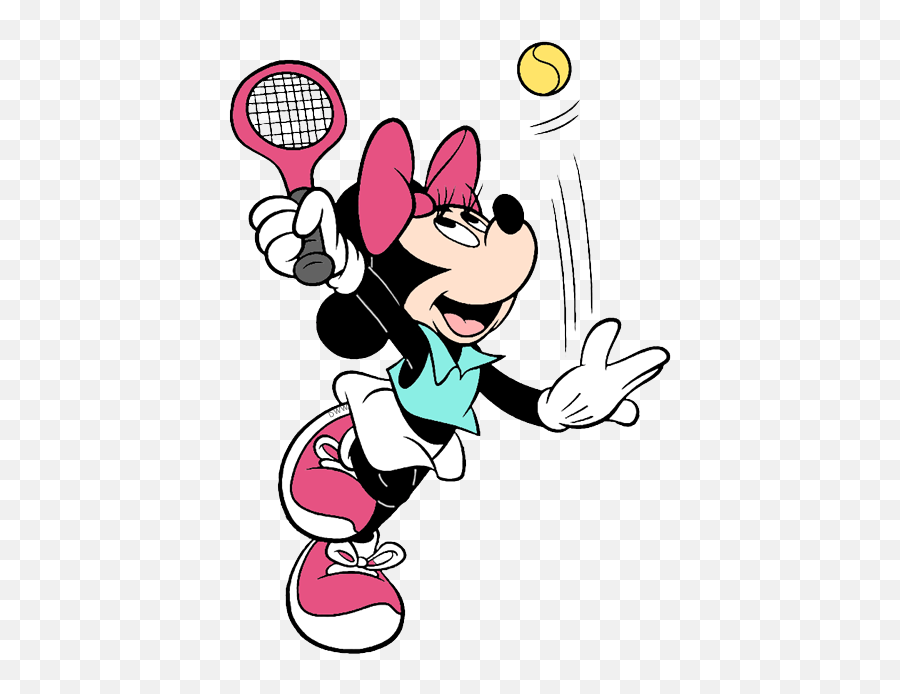 Minnie Mouse Playing Tennis Clipart Png - Minnie Tennis Emoji,Tennis Clipart