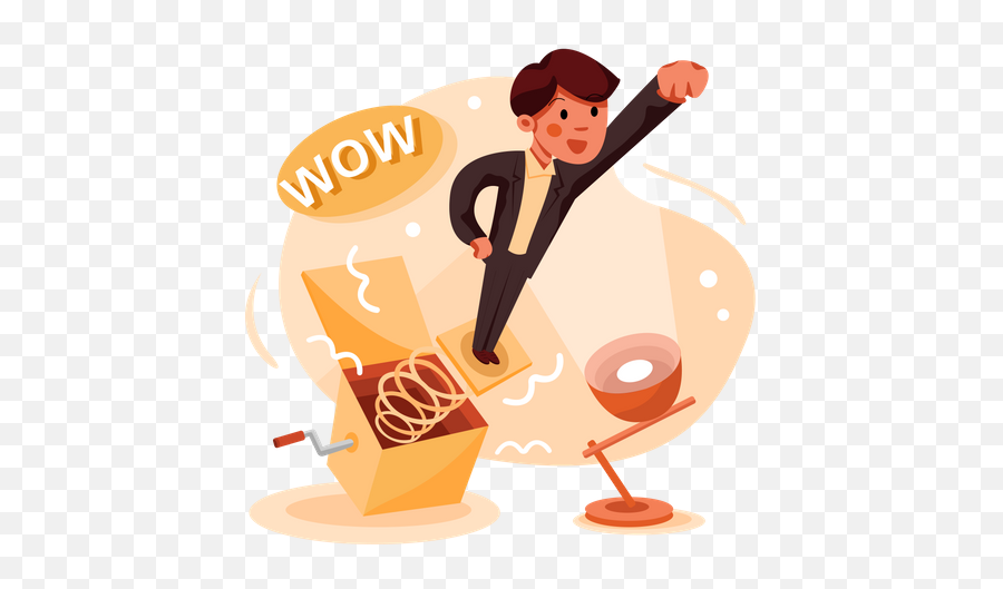 Premium Businessman Coming Out From Jack In The Box Illustration Download In Png U0026 Vector Format Emoji,Jack In The Box Png