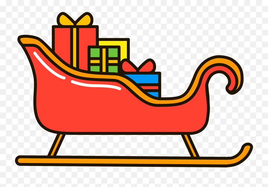 Santa Sleigh Clipart - Clip Art Santa Slay Emoji,Santa Sleigh Clipart
