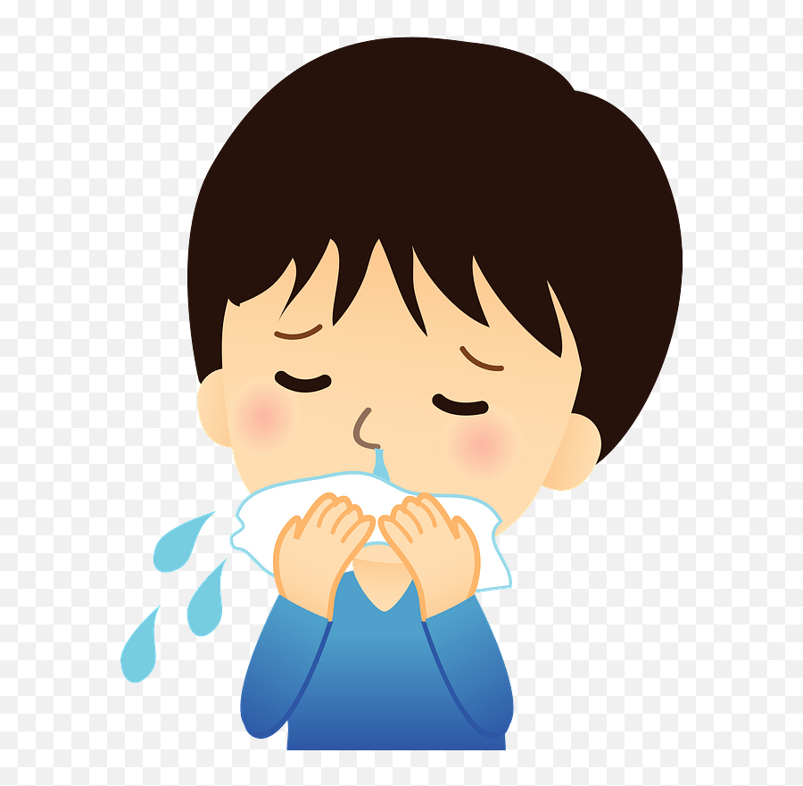 Man Is Blowing Nose In A Tissue Clipart - Use Tissue When Sneezing Clipart Emoji,Nose Clipart