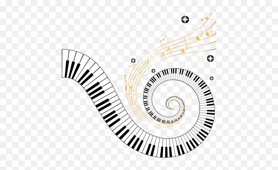 Curved Piano Keys Clipart - Piano Keys And Music Notes Emoji,Piano Keys Clipart
