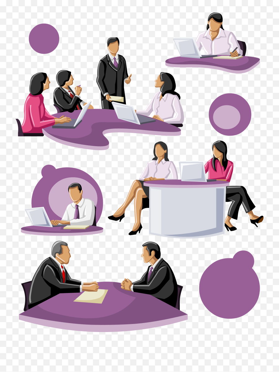 Silhouette Cartoon Download Flat Design - Vector Business Talking To People Vector Png Emoji,Talking Png