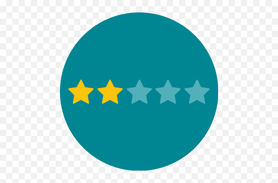 Two Of Five Stars Icon - Transparent Flat Rating Icon Emoji,Five Stars Png