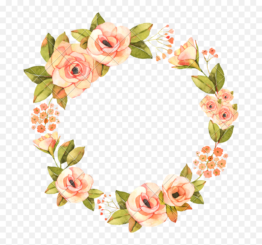 Hd Watercolor Flower Wreath Png Image - Watercolor Wreath Flower Png Emoji,Watercolor Wreath Png