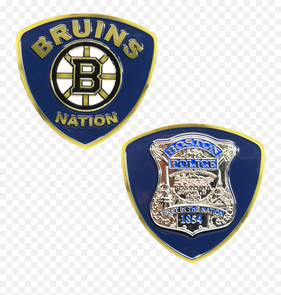 Bl6 - 017 Boston Bruins Boston Police Officer Bruins Nation Challenge Coin Smartline Bin Majid Beach Resort Emoji,Boston Bruins Logo