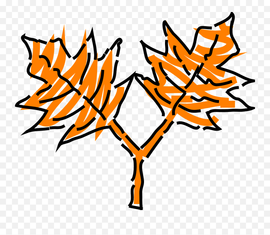 Orange Leaves Drawing Vector Image - Estaciones Del Año Png Emoji,Fall Season Clipart