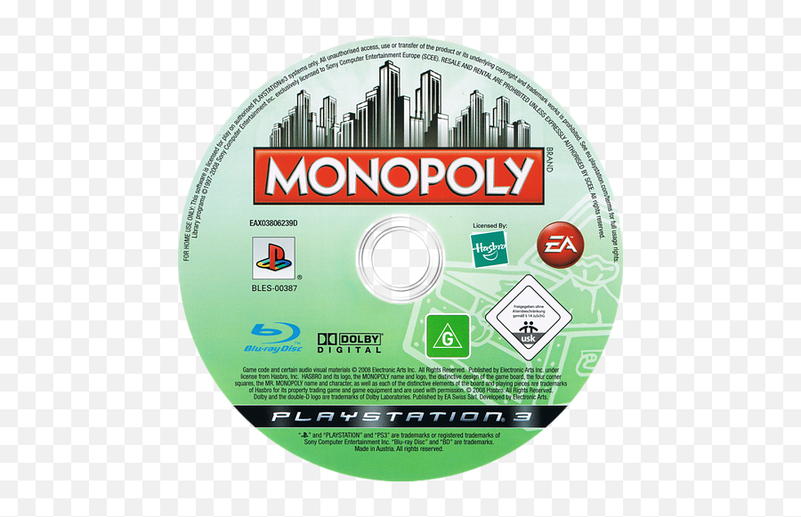 Bles00387 - Monopoly Monopoly 2008 Cd Label Emoji,Monopoly Logo