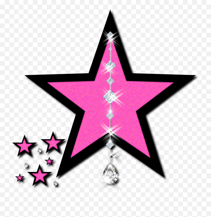 Clipart Stars Accent Clipart Stars - Black Pink Clipart Png Emoji,Stars Clipart