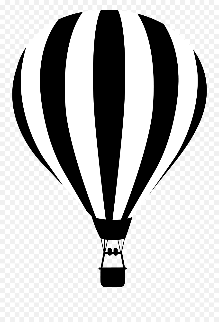 Hot Air Balloon Clipart Black And White - Air Balloon Silhouette Png Emoji,Hot Air Balloon Clipart