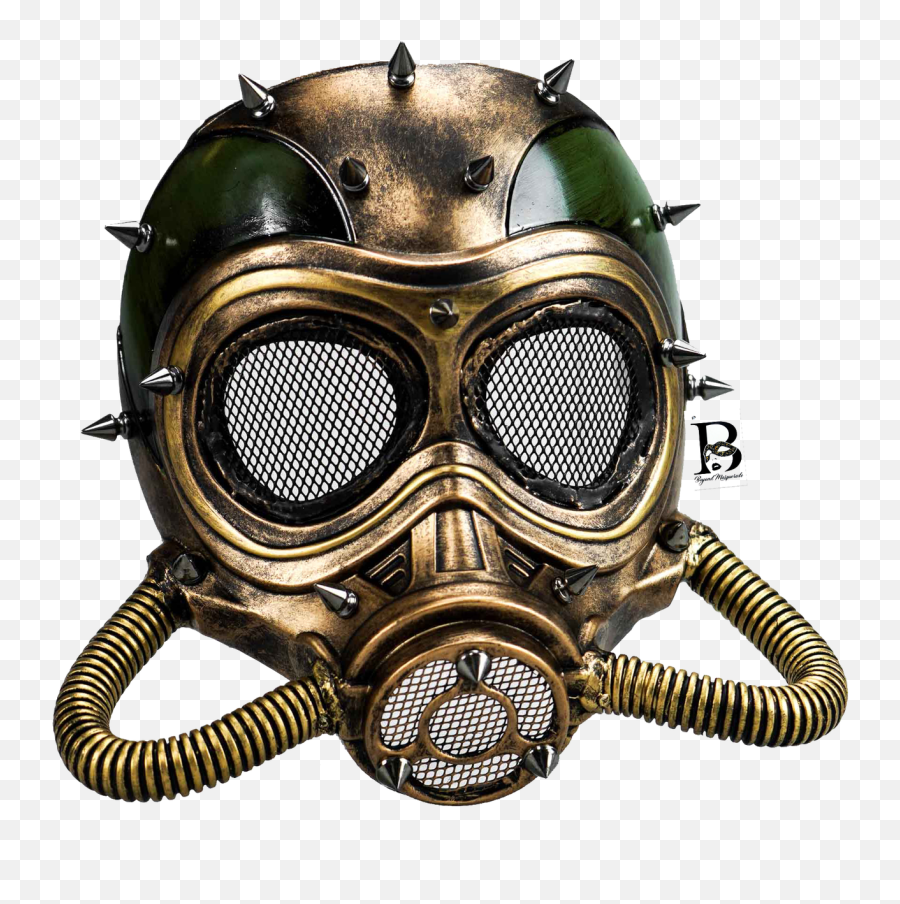Halloween Steampunk Face Mask Masquerade Cosplay Mask Respirator Gas Mask Gold Emoji,Halloween Mask Png
