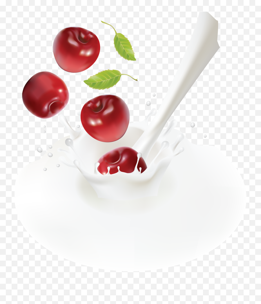 Milk And Cherrys Png Image Cherry Png Images Png - Yogurt Cherry Png Emoji,Cherry Png