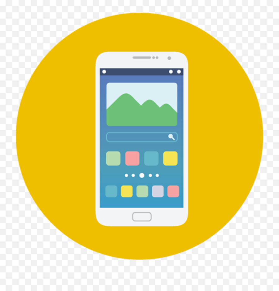 Smartphone Icon - Mobile App Round Icon Png Transparent Png Mobile Application Icon Png Emoji,Transparent Cellular Phone