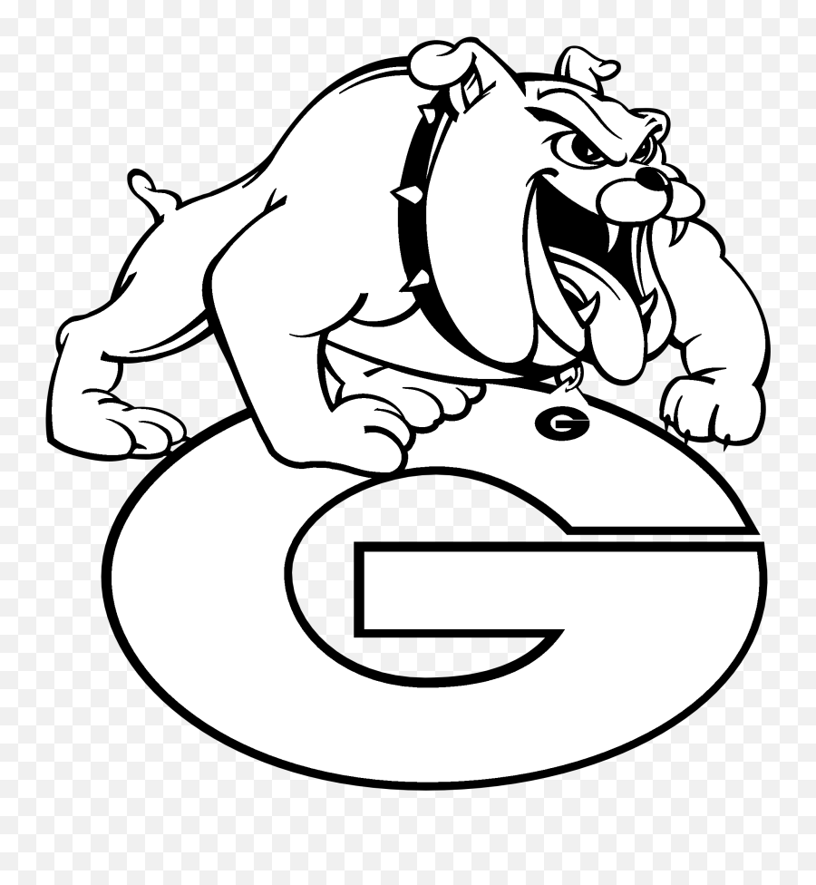 Download Georgia Bulldogs Logo Black - Georgia Bulldogs Logo Black And White Emoji,Georgia Bulldogs Logo