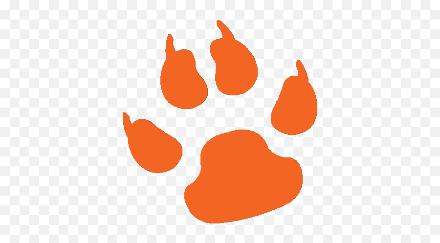 Orange Clipart Tiger Paw - Dog Paw Print 500x500 Png Dog Paw Print Clipart Emoji,Dog Paw Print Png