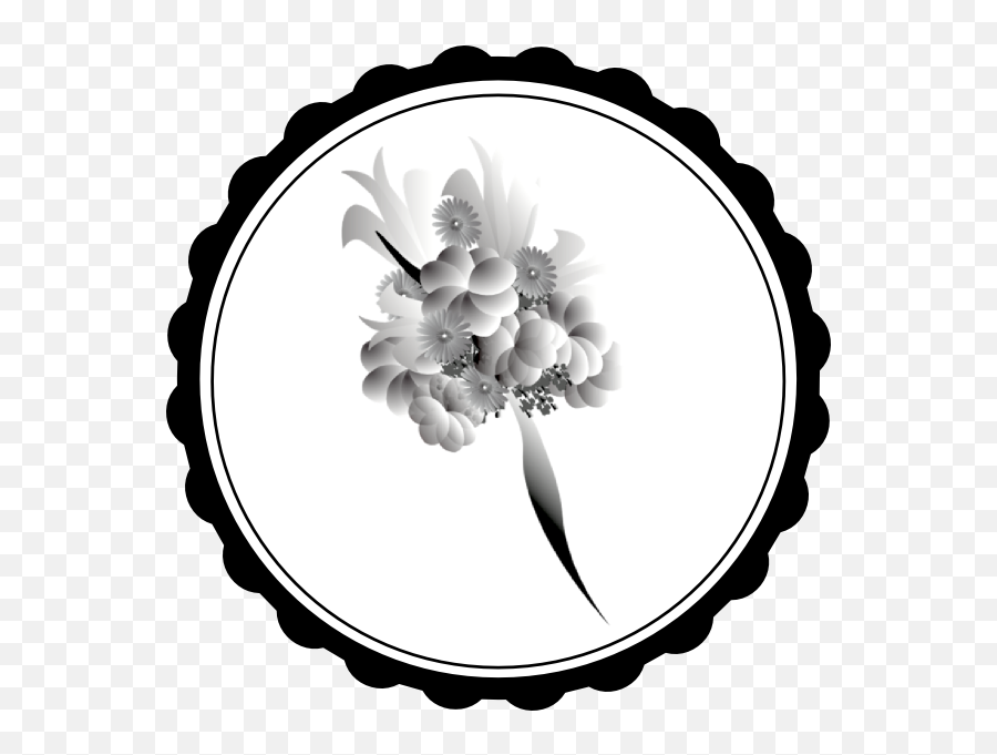 Bouquet Black White Clip Art At Clker - Flower Clipart Png Clipart Black And White Emoji,Bouquet Clipart